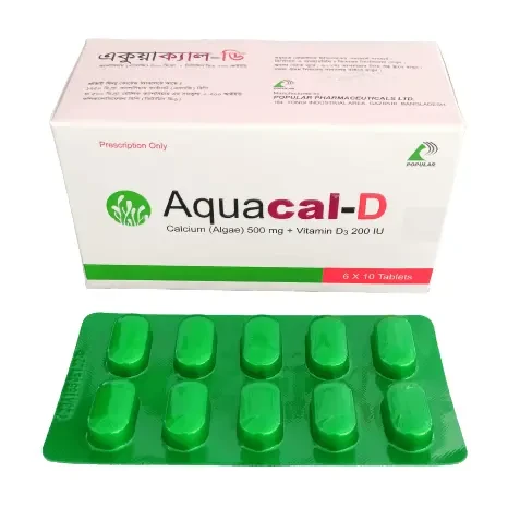 Aquacal-D 500 mg+200 IU Tablet