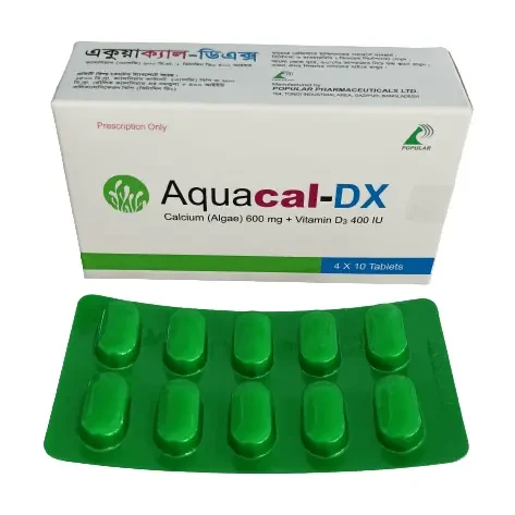 Aquacal-DX 600 mg+400 IU Tablet