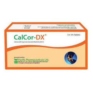 CalCor-DX 600 mg+400 IU Tablet