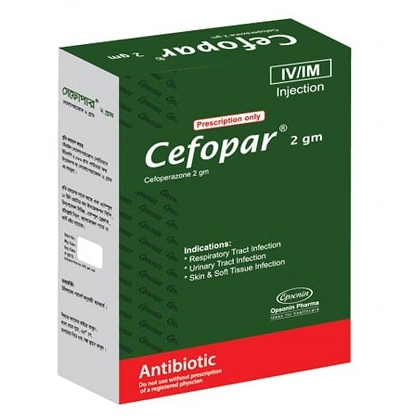 Cefopar 2 gm/vial IM/IV Injection