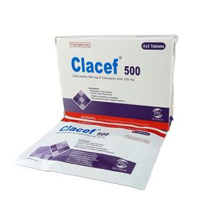 Clacef 500 mg+125 mg Tablet