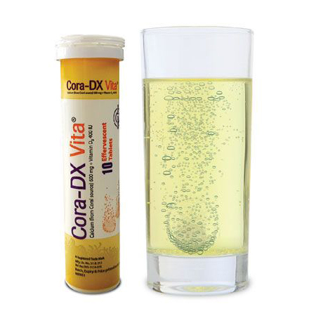 Cora-DX Vita 1358.196 mg+600 mg (Coral calcium)+400 IU Effervescent Tablet Cora-DX Vita 1358.196 mg+600 mg (Coral calcium)+400 IU Effervescent Tablet