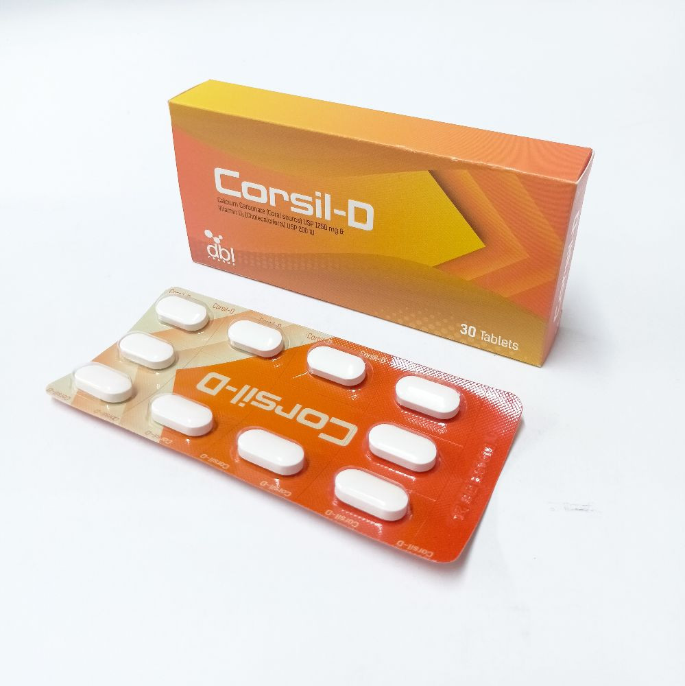 Corsil-D 500 mg+200 IU Tablet