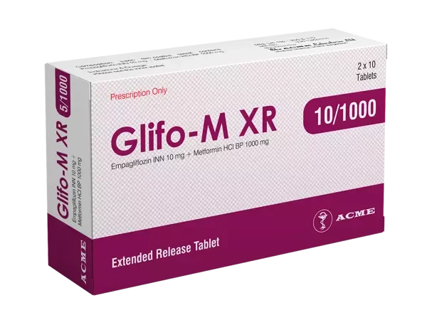 Glifo-M XR 10 mg+1000 mg Tablet (Extended Release) Glifo-M XR 10 mg+1000 mg Tablet (Extended Release)