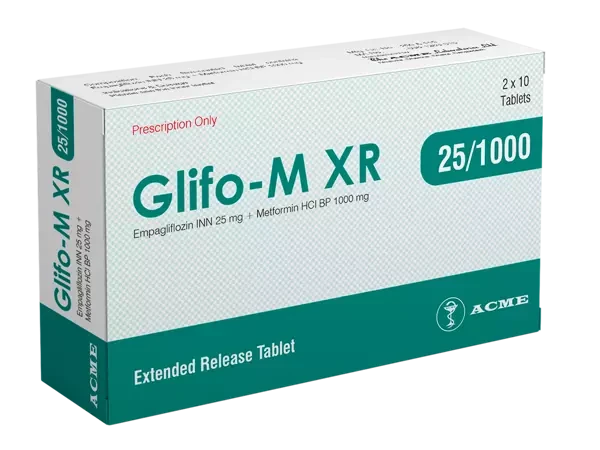 Glifo-M XR 25 mg+1000 mg Tablet (Extended Release) Glifo-M XR 25 mg+1000 mg Tablet (Extended Release)