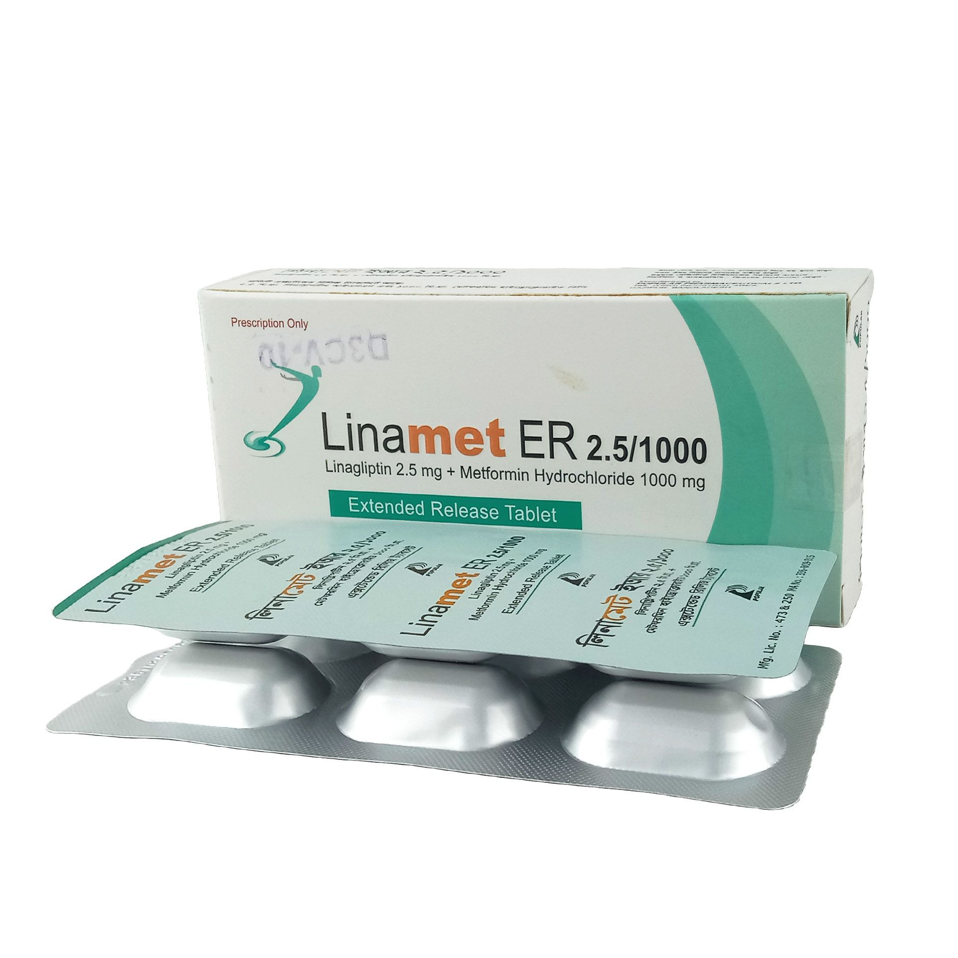 Linamet ER 2.5 mg+1000 mg Tablet (Extended Release)