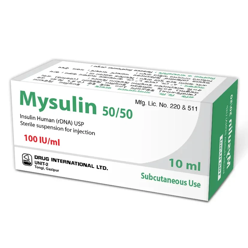 Mysulin 50%+50% in 100 IU/ml SC Injection