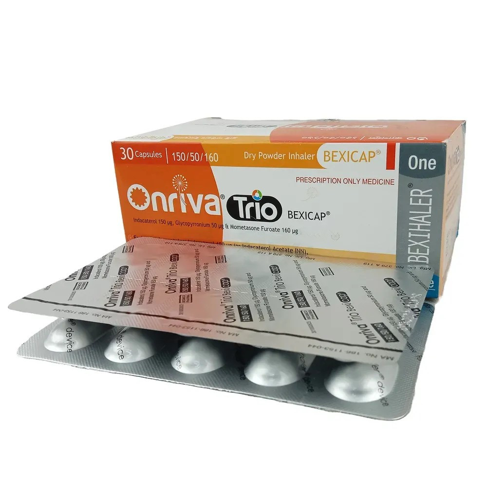 Onriva Trio 150 mcg+50 mcg+160 mcg Inhalation Capsule Onriva Trio 150 mcg+50 mcg+160 mcg Inhalation Capsule