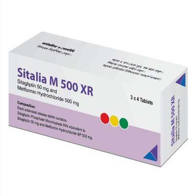Sitalia M XR 50 mg+500 mg Tablet (Extended Release) Sitalia M XR 50 mg+500 mg Tablet (Extended Release)