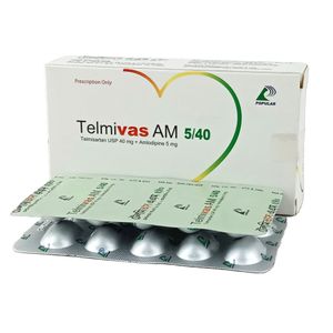 Telmivas AM 5 mg+40 mg Tablet Telmivas AM 5 mg+40 mg Tablet