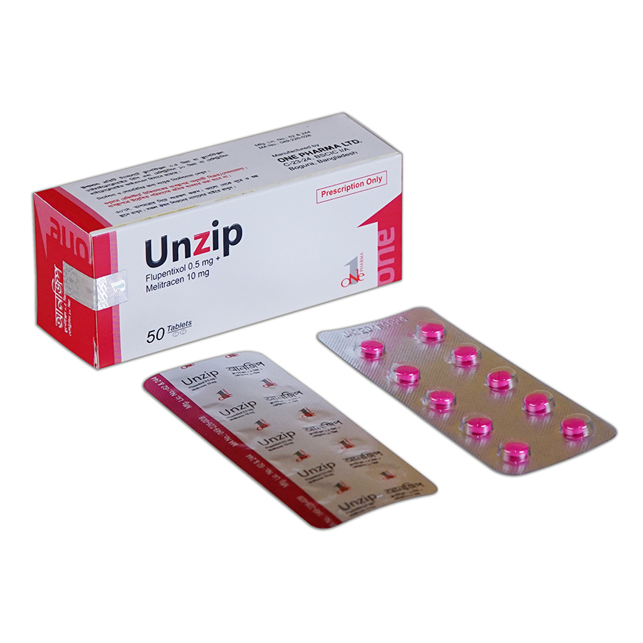 Unzip 0.5 mg+10 mg Tablet