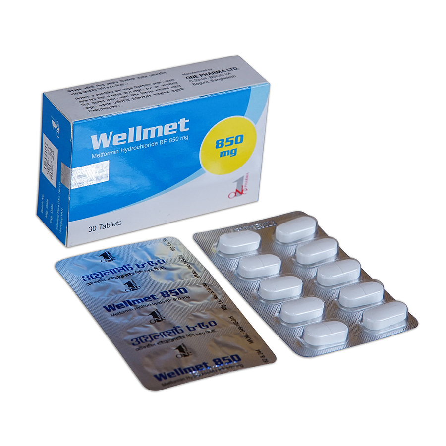 Wellmet 850 mg Tablet Wellmet 850 mg Tablet