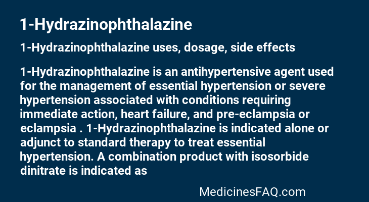 1-Hydrazinophthalazine