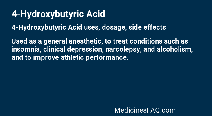 4-Hydroxybutyric Acid