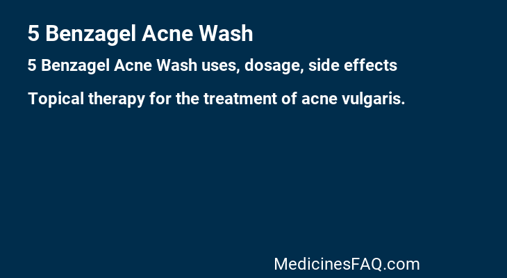 5 Benzagel Acne Wash