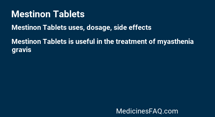 Mestinon Tablets
