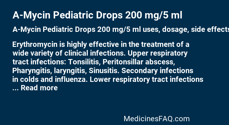 A-Mycin Pediatric Drops 200 mg/5 ml