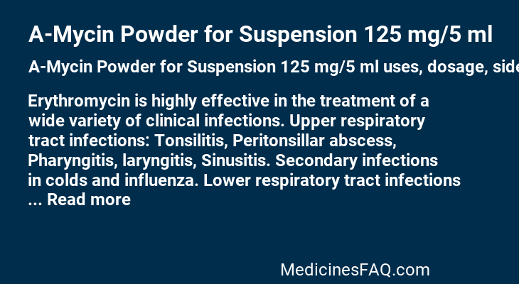 A-Mycin Powder for Suspension 125 mg/5 ml