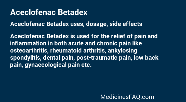 Aceclofenac Betadex