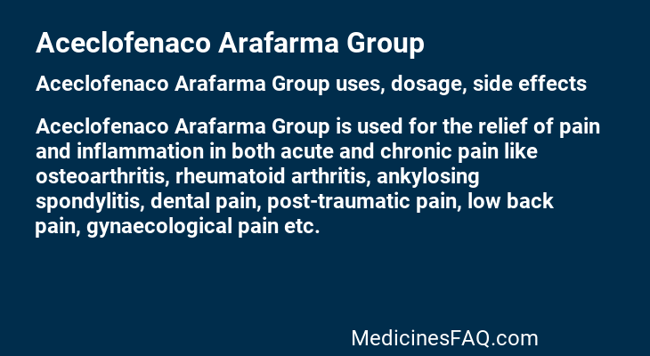 Aceclofenaco Arafarma Group