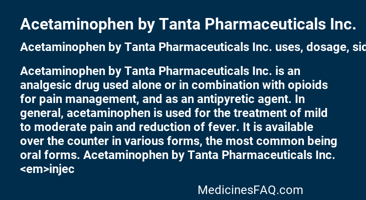 Acetaminophen by Tanta Pharmaceuticals Inc.