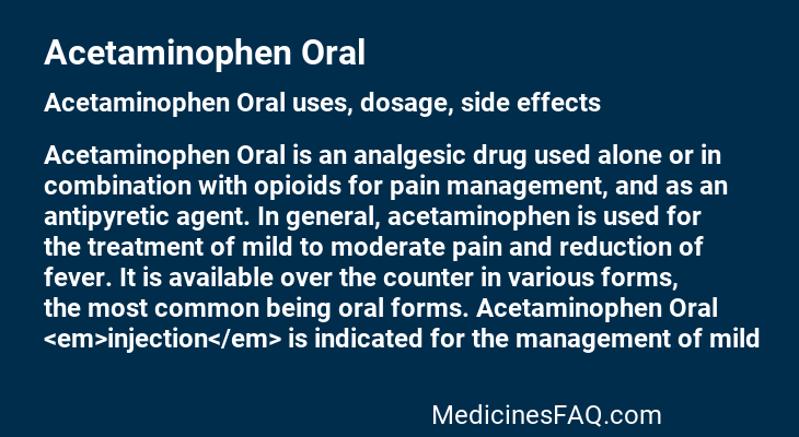 Acetaminophen Oral