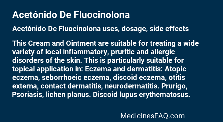 Acetónido De Fluocinolona
