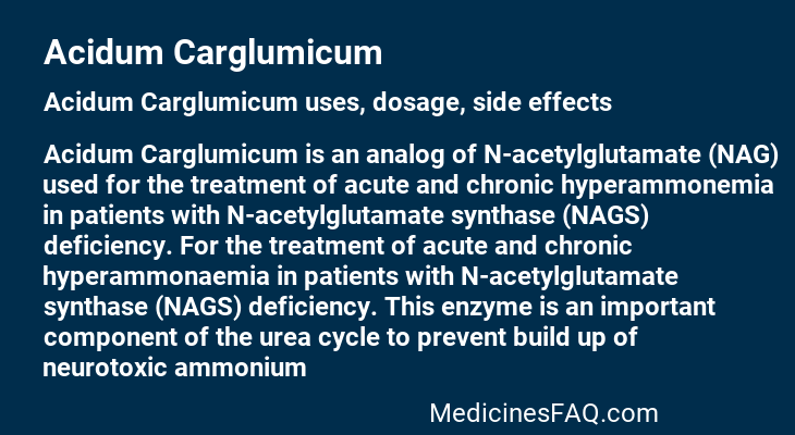 Acidum Carglumicum