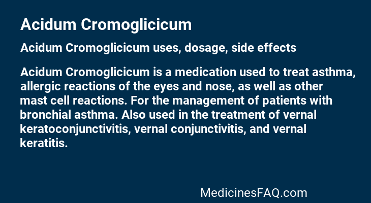 Acidum Cromoglicicum