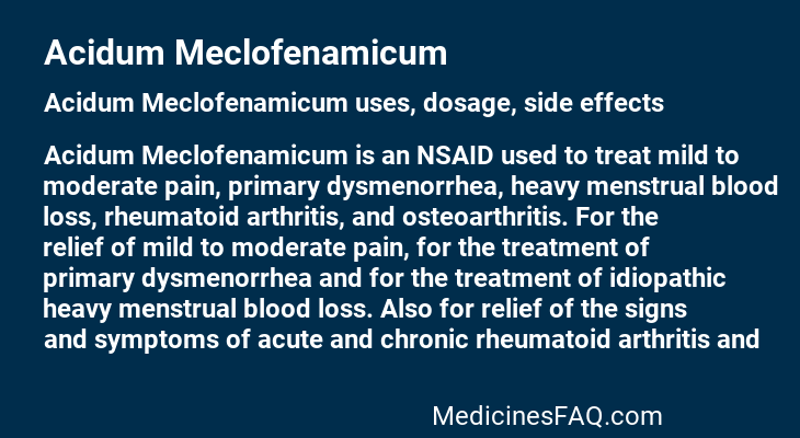 Acidum Meclofenamicum