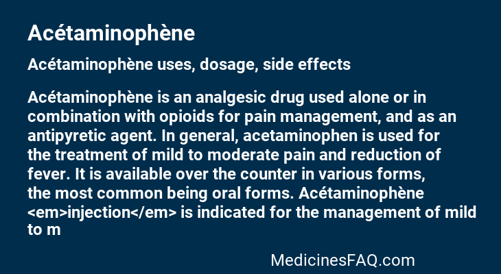 Acétaminophène