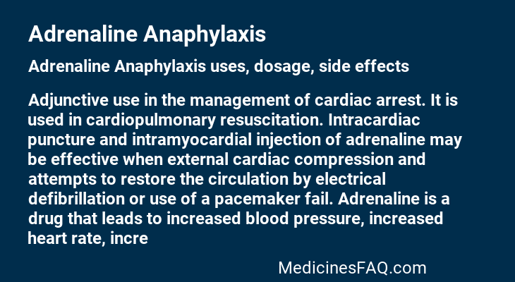 Adrenaline Anaphylaxis