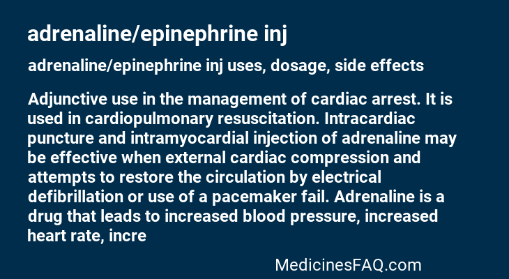 adrenaline/epinephrine inj
