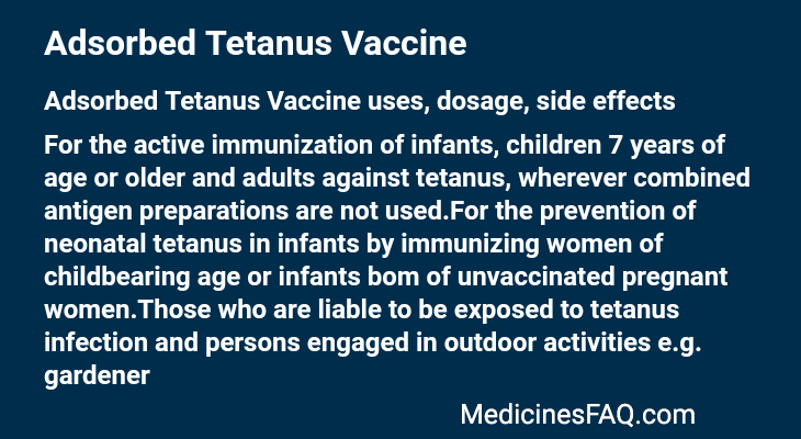Adsorbed Tetanus Vaccine