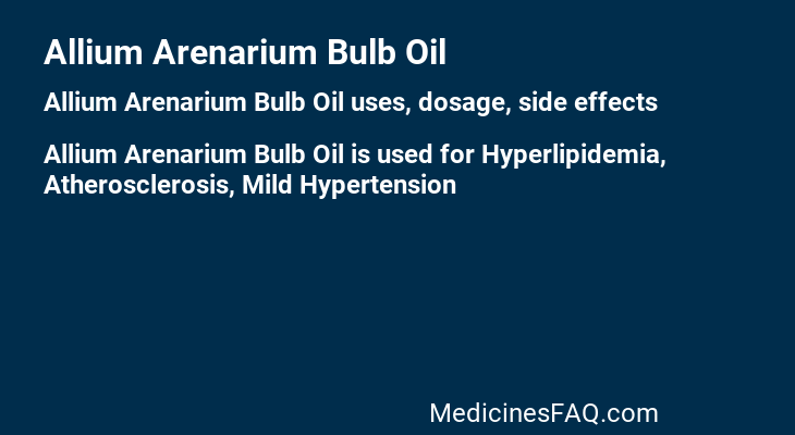 Allium Arenarium Bulb Oil