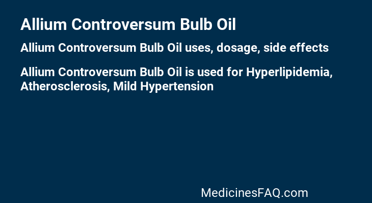 Allium Controversum Bulb Oil