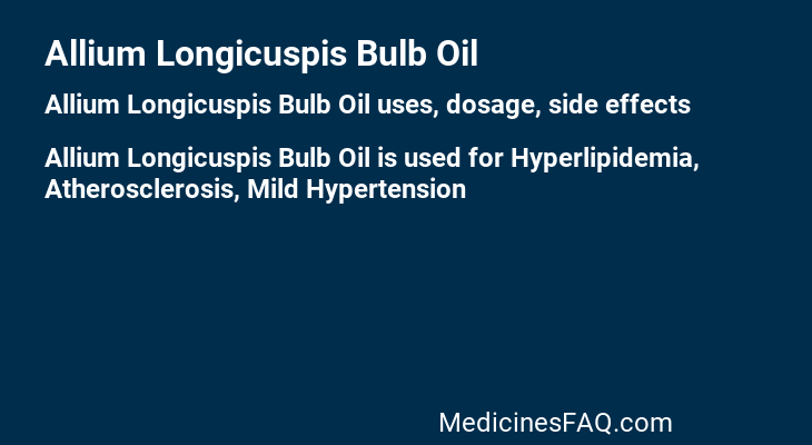 Allium Longicuspis Bulb Oil