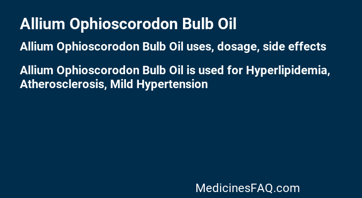 Allium Ophioscorodon Bulb Oil