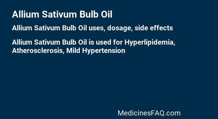 Allium Sativum Bulb Oil