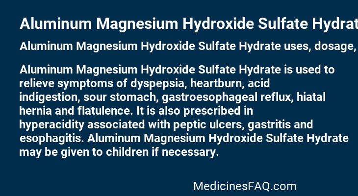 Aluminum Magnesium Hydroxide Sulfate Hydrate