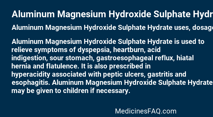 Aluminum Magnesium Hydroxide Sulphate Hydrate