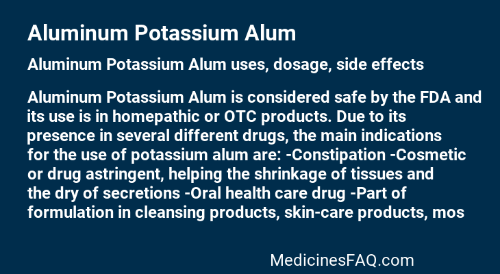 Aluminum Potassium Alum