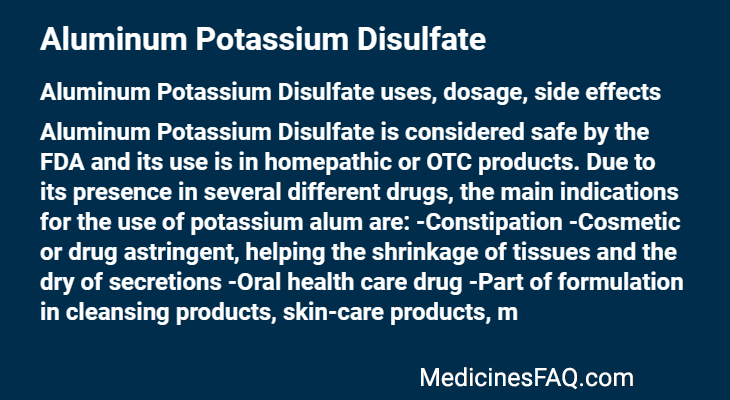 Aluminum Potassium Disulfate