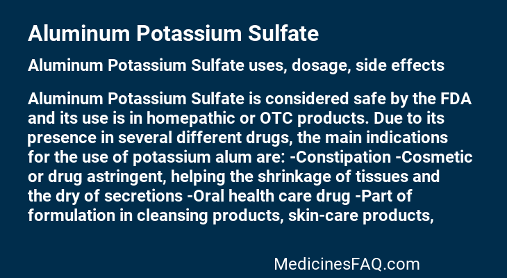 Aluminum Potassium Sulfate