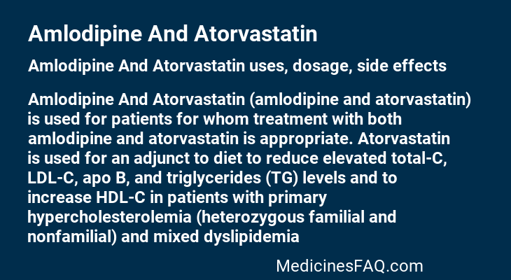Amlodipine And Atorvastatin