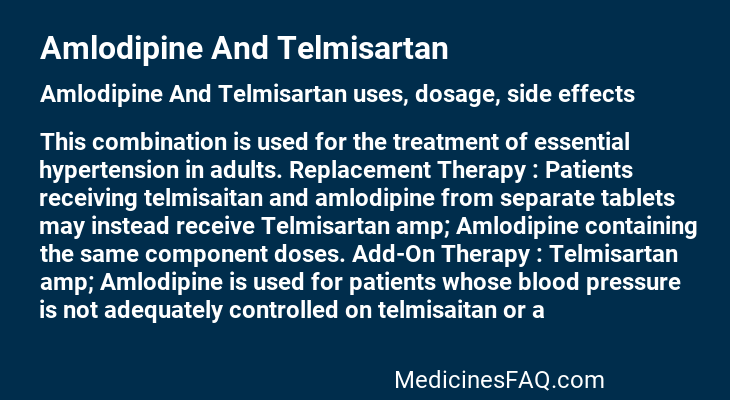 Amlodipine And Telmisartan