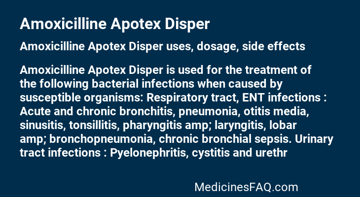 Amoxicilline Apotex Disper
