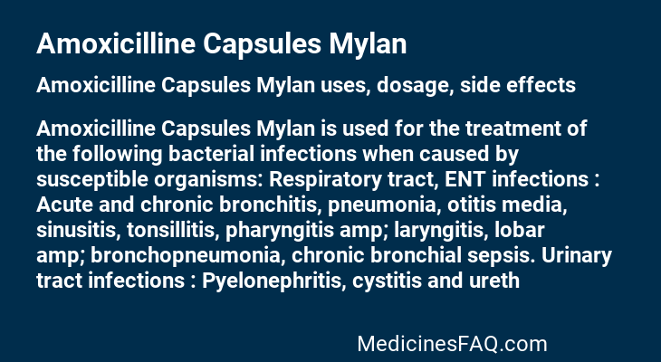 Amoxicilline Capsules Mylan