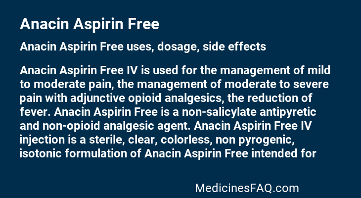 Anacin Aspirin Free