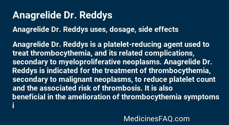 Anagrelide Dr. Reddys